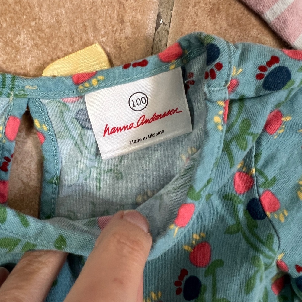 4T Hanna Andersson long sleeve dress bundle- rainbows and stripes and florals - Picture 3 of 5